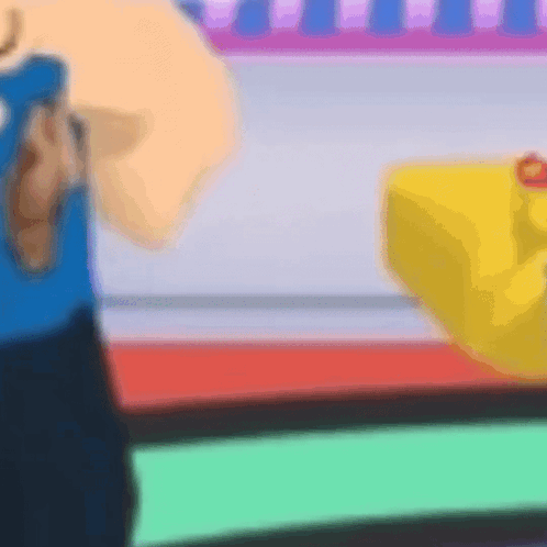 Blurry Person Standing Next To Yellow Object GIF