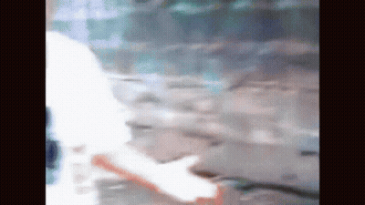 Blurry Person Walking On Sidewalk GIF