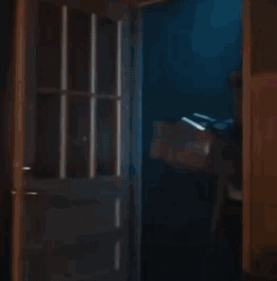 Blurry Person Walking Through Doorway GIF