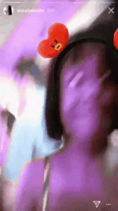 Blurry Person With Heart Headband GIF