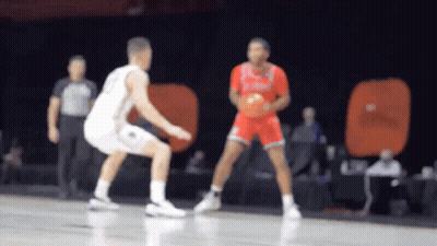 Blurry Picture of Two Basketball Players