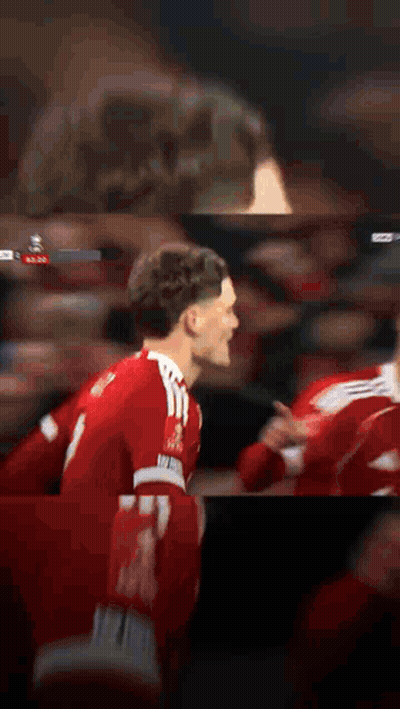 Blurry Red Soccer Players GIF