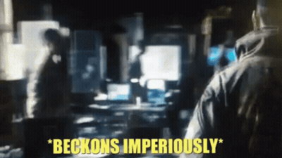 Blurry Room With Beckons Imperiously In Yellow GIF