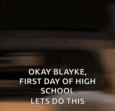 Blurry School Bus With Okay Blayke First Day Of High School Lets Do This GIF