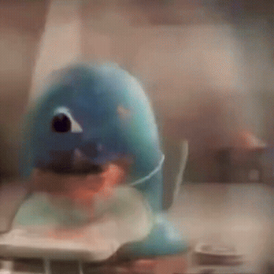 Peluche borroso con mascarilla GIF