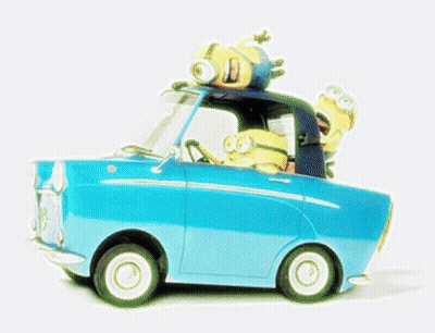 Blurry Toy Car With Bee On Top GIF