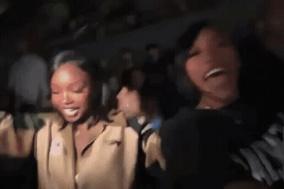 Blurry Two Women Dancing In Club GIF