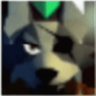 Blurry Wolf Face With Green Triangle GIF