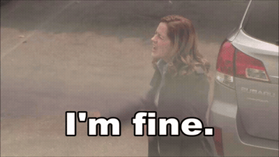 Blurry Woman Screaming She Is Fine GIF
