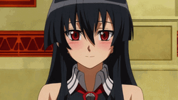 Blushing Akame While Smiling GIF