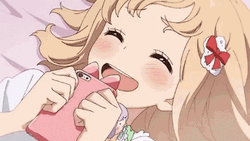 Blushing Anime Girl Yui Yamada GIF
