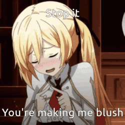 Blushing Anime You're Making Me Blush GIF