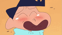 Blushing Crayon Shin Chan Georgie Laughing GIF