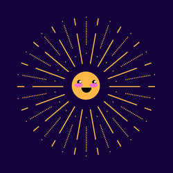Blushing Emoji Sparklers GIF