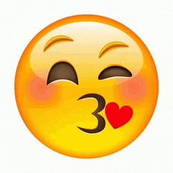 Blushing Love Emoji Kiss GIF