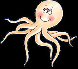 Blushing Octopus Cute Cartoon  GIF