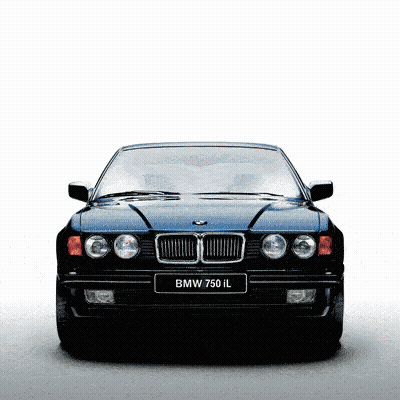 BMW 750 IL Front View GIF