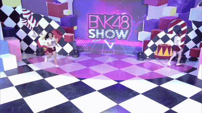 BNK48 Show Stage With Checkerboard Floor GIF