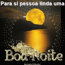 Boa Noite Yellow Moon Shining GIF