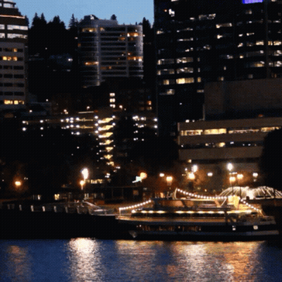 Boat Docked At Columbia Building GIF