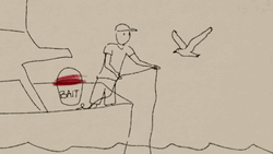 Boat Fishing Cartoon Drawing GIF