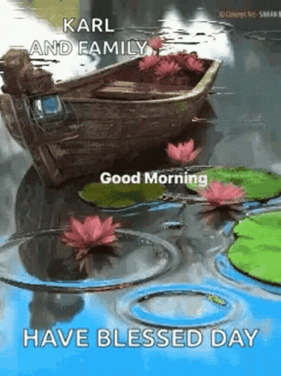 Boat Floating on Lotus Pond