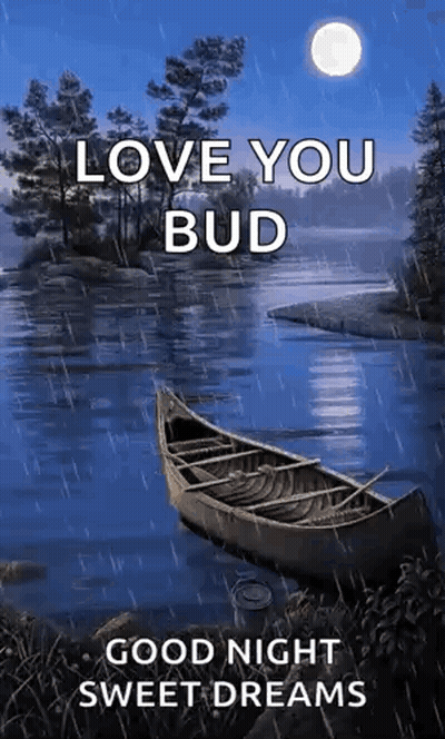 Boat Floating On Water In Rain GIF