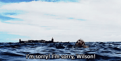 Boat In Ocean Saying I'm Sorry I'm Sorry Wilson GIF