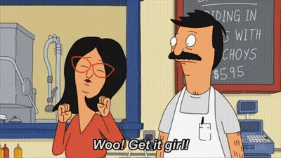 Bob Burgers Bob And Wendy Celebrating Bob's Birthday With Cake GIF