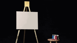 Bob Ross Comical Bob Ross Impersonator Approaching Blank Canvass GIF