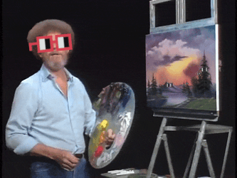 Bob Ross In Sun Glasses Funny Face App GIF