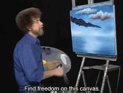 Bob Ross Painting A Landscape GIF