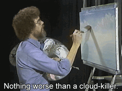Bob Ross Painting Clouds GIF