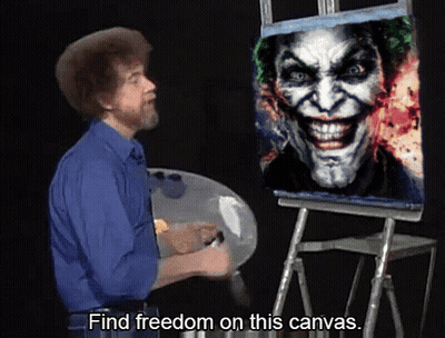 Bob Ross Painting Joker GIF