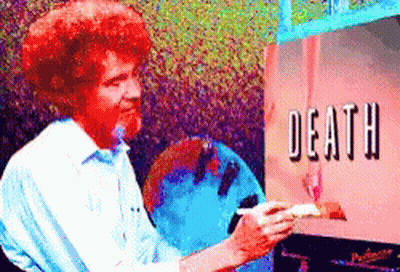 Bob Ross Painting With Death GIF