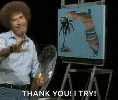 Bob Ross Painting With Palette GIF