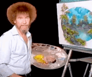 Bob Ross Pointing GIF