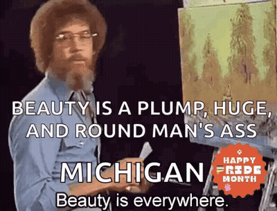 Bob Ross Saying Beauty Is A Big Man's Butt GIF