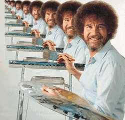 Bob Ross Smiling Painting Loop GIF
