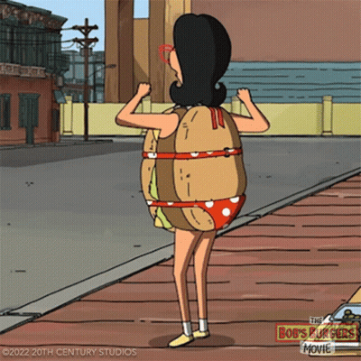 Bob's Burgers Character Flexing In Bikini GIF