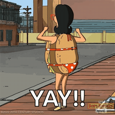 Bob's Burgers Character Saying Yay GIF