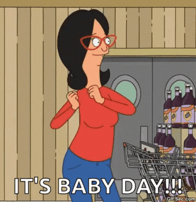 Bob's Burgers Character Standing In Front Of Shopping Cart GIF
