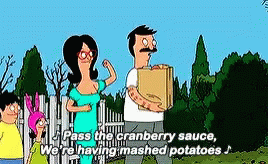 Bob 'S Burgers Is A Cartoon That Shows A Family Standing In Front Of A Fence . GIF