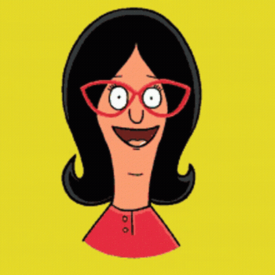 Bob's Burgers Logo With Woman In Red Glasses GIF