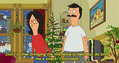 Bob's Burgers Man And Woman In Front Of Christmas Tree GIF