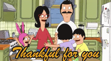 Bob 'S Burgers Says Thankful For You In A Cartoon GIF
