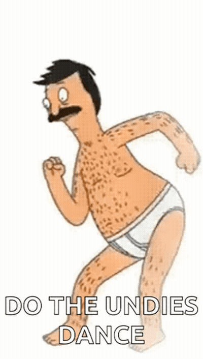 Bob Simpson From Bob 'S Burgers Is Dancing In Underwear . GIF