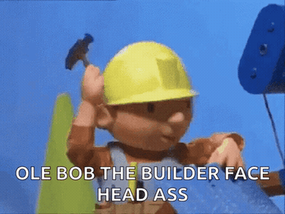 Bob The Builder Hammer On Head Saying Ole GIF