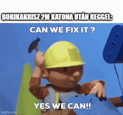 Bob The Builder Holding Hammer In Hard Hat GIF