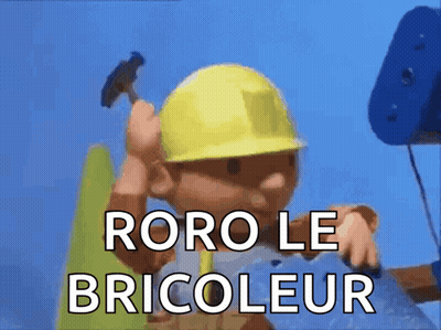 Bob The Builder In Hard Hat Holding Hammer Saying Roro Le Bricoleur GIF